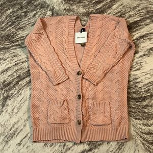 NWT Agnes & Dora. Boyfriend Cardigan Blush Pink Med